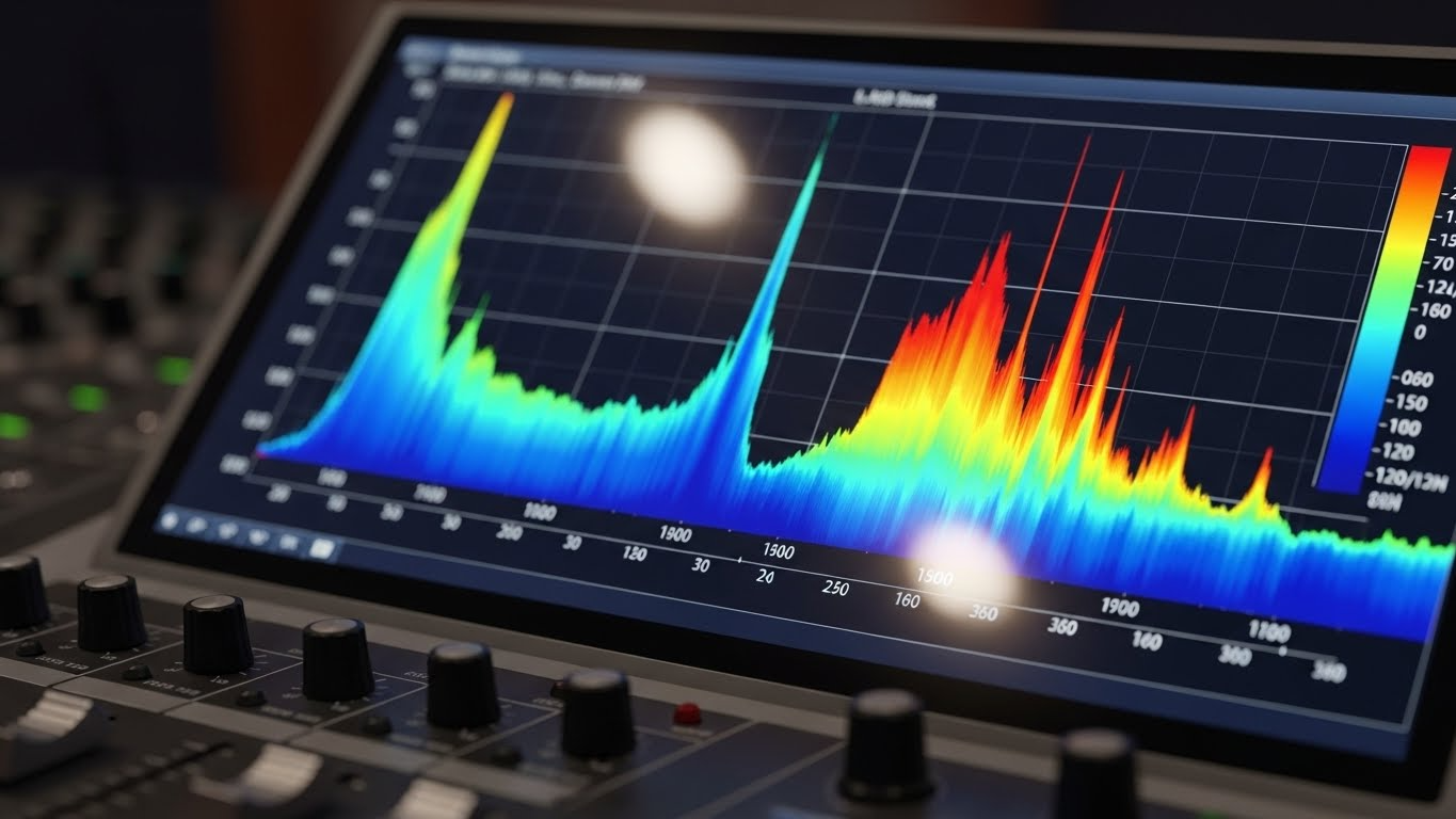 Estación de trabajo de edición de audio profesional con múltiples pantallas